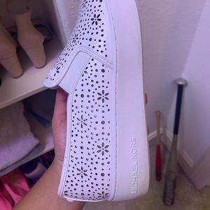 Michael Kors white slip ons